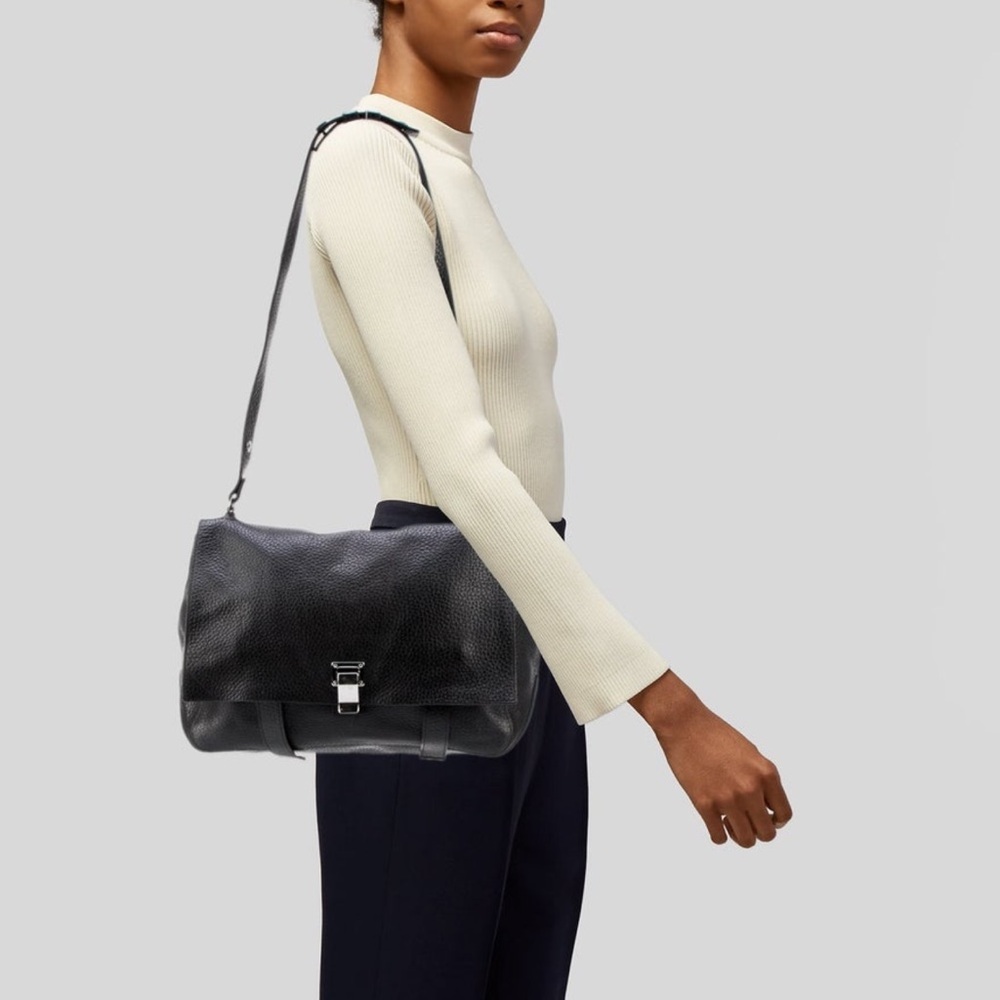 PROENZA SCHOULER Pebbled Calfskin Double Sided PS Courier Bag larger bag - Picture 2 of 16